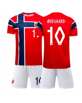 Billige Fotballdrakt Norge Martin Odegaard #10 Replika Hjemmedraktsett Barn VM 2026 Kortermet (med bukser)
